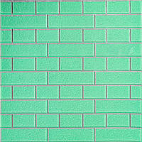 Панель стеновая 70*70cm*5mm зелёный кирпич с серебром (D) SW-00001803