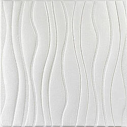 Самоклеюча декоративна настінно-стельова 3D панель хвилі 600*600*6mm (160)