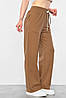 Штани жіночі напівбатальні розкльошені коричневого кольору 177348P, фото 2