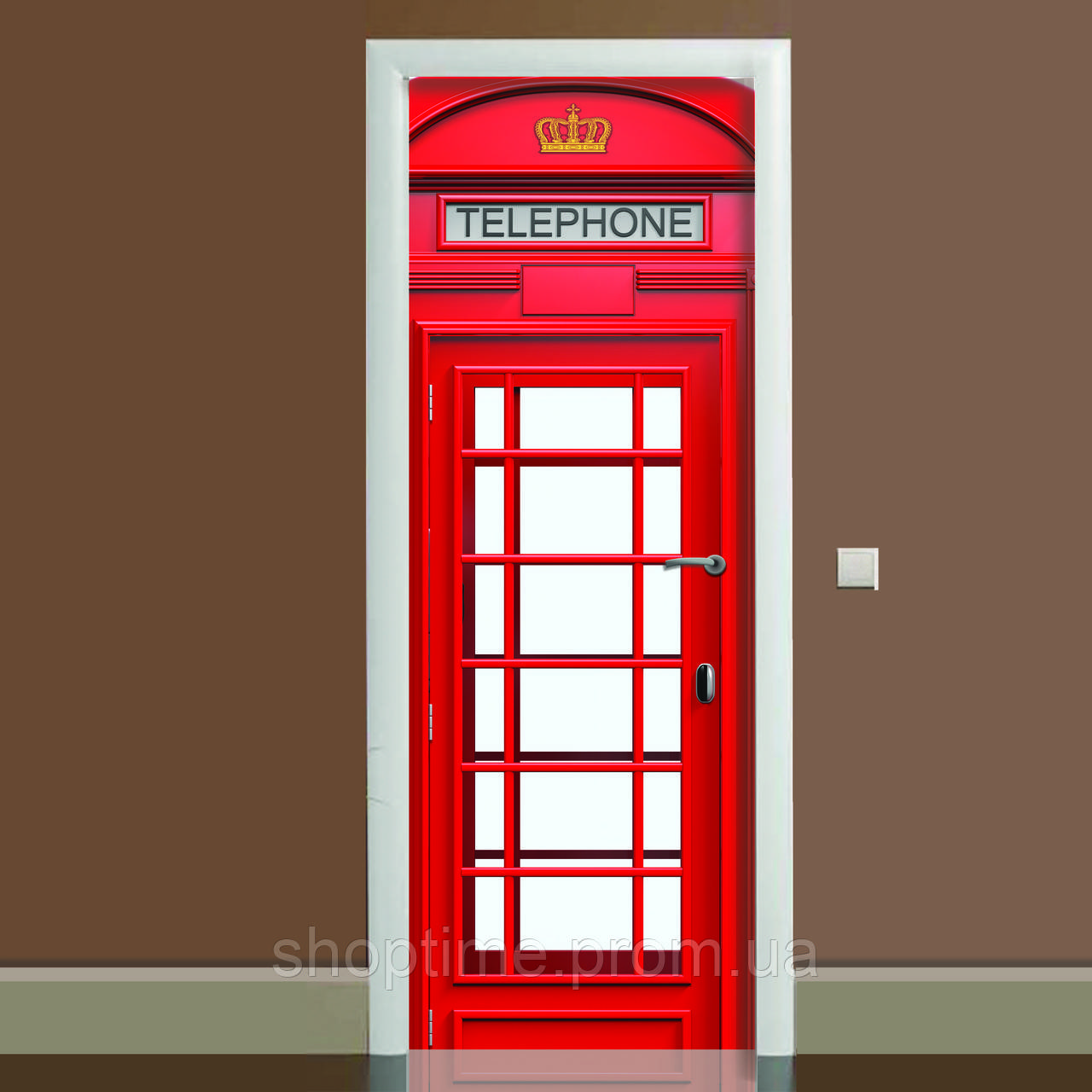 Наклейка на двері Zatarga Телефонна будка 650х2000 мм Червоний (Z180057 dv) ST, код: 1804601