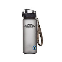 Пляшка для води CASNO 850 мл KXN-1183 Сіра + металевий вінчик