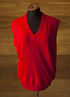 Красный шерстяной жилет женский безрукавка, размер L, XL