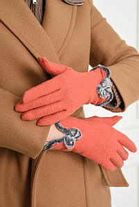 Рукавички жіночі текстильні помаранчевого кольору р.8 153460P