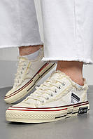 Кеди жіночі текстильні білого кольору на шнурівці 178899M