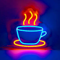 Неоновая вывеска для кофейни Чашка кофе (200х215)