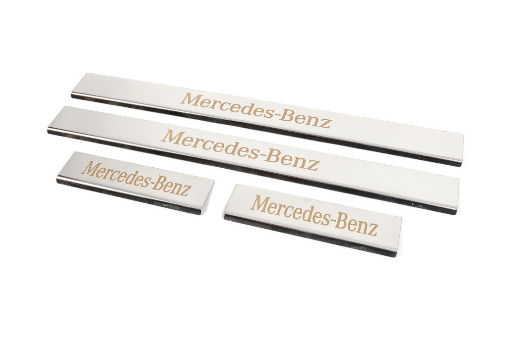 Накладки на пороги Carmos (4 шт, нерж) для Mercedes C-class W204 2007-2015 гг - фото 2 - id-p2196912767