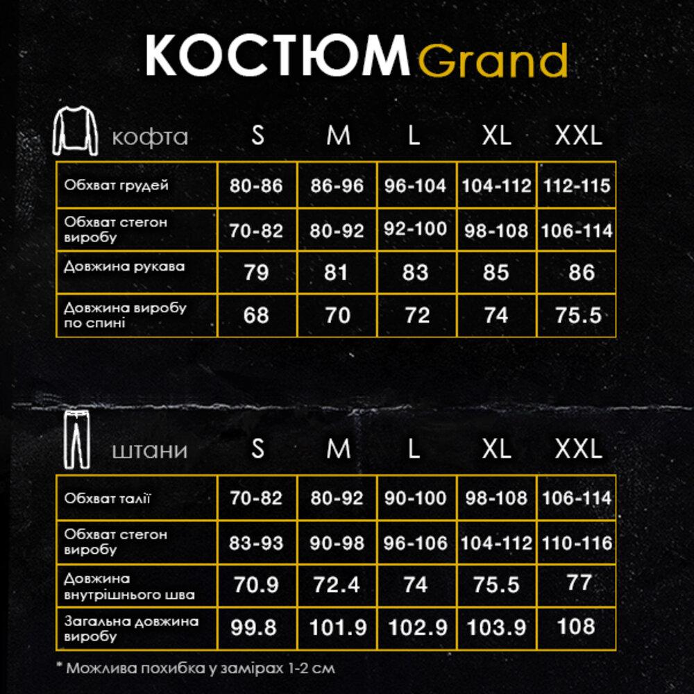 Спортивний демісезонний костюм чоловічий чорний. Комплект штани та кофта Pobedov Grand