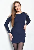 Сукня жіноча трикотажна темно-синього кольору розмір 42-44 168960M