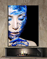 Картина для декору студії краси або кабінет візажиста - Пудра на обличчі - 40х60 см