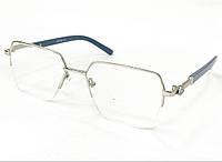 Корректирующие очки для зрения женские полуободковые в металлической оправе пластиковые дужки на флексах