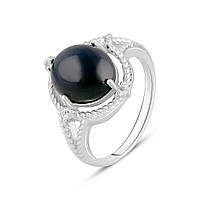 Серебряное кольцо ВысокогоКачества с натуральным сапфиром, топазом белым, вес изделия 5,75 гр (2115007) 19