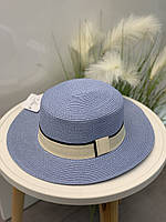Шляпа женская летняя голубая 54-58 см SL21012