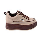 Кеди жіночі Fashion капучіно натуральна шкіра, 39, фото 3