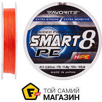 Шнур Favorite Smart PE 8x 150м, 1.5/0.202мм, 11.4кг, оранжевый (1693.10.84)