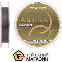 Шнур Favorite Arena PE 4x 100м, 0.2/0.076мм, 2.1кг, серебристый серый (1693.10.93)