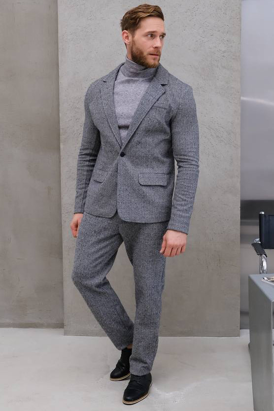 Костюм чоловічий сірого кольору р.XS 179010P, фото 1