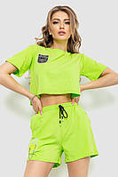 Костюм женский повседневный футболка+шорты салатовый 198R2011 Ager M IB, код: 8228203