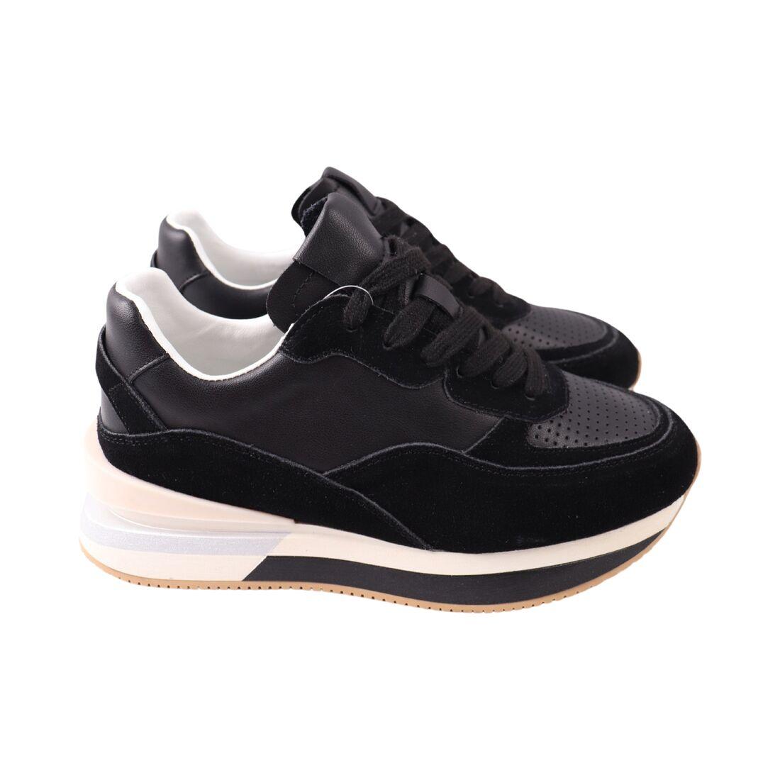 Кросівки жіночі Sorte Lady чорні натуральна шкіра, 40, фото 1