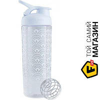 Шейкер Blenderbottle Шейкер Sleek c шариком 820 мл - (Clamshell Patern) White/White (811795)