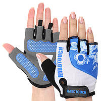 Перчатки для фитнеса и тренировок HARD TOUCH FG-9524 размер L цвет черный-белый-синий