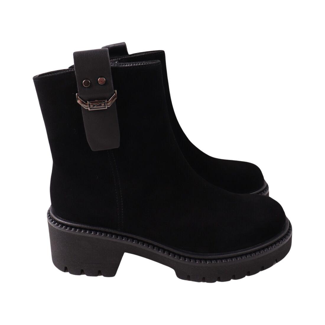 Черевики жіночі Oeego чорні натуральна замша, 39, фото 1