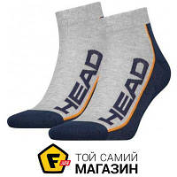 Носки Head Stripe Quarter 2-Pack 39-42, grey/navy (781009001-870)