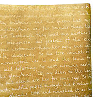 Подарочная бумага ретро "Письмо"(148) белое на крафте