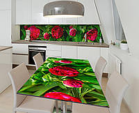 Наклейка 3Д виниловая на стол Zatarga «Пионовый сад» 600х1200 мм для домов, квартир, столов, AG, код: 6441685