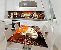 Наклейка 3Д виниловая на стол Zatarga «Перерыв на кофе» 650х1200 мм для домов, квартир, столо AG, код: 6509446