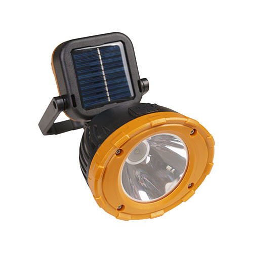 Ліхтар туристичний переносний із сонячною панеллю помаранчевий