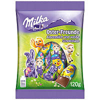 Пасхальные шоколадные конфеты Milka Ostern Freunde Alpenmilch und weiße Schokolade, 120г