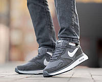 Кроссовки мужские легкие Nike Air Zoom Grey стильные серые замшевые спортивные кроссовки найк на лето