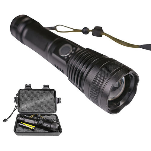 Ліхтар ручний в алюмінієвому корпусі чорний L 17см