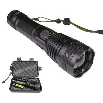 Ліхтар ручний в алюмінієвому корпусі чорний L 17см, фото 1