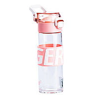 Бутылка для воды стеклянная прозрачная с пластиковой крышкой