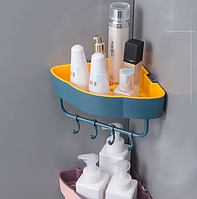 Полка угловая для ванной Corner storage rack | Пластиковая настенная полка в ванную комнату «D-s»