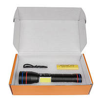 Ліхтар ручний в алюмінієвому корпусі чорний L 17,5см, фото 4