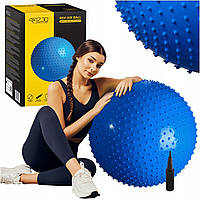 Мяч для фитнеса (фитбол) 4FIZJO 65 см массажный Anti-Burst 4FJ0616 Blue I'Pro