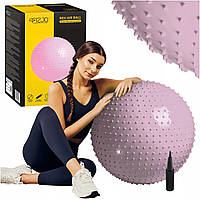 Мяч для фитнеса (фитбол) 4FIZJO 65 см массажный Anti-Burst 4FJ0617 Pink I'Pro