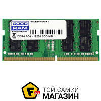 Оперативная память Goodram SoDIMM 16384M DDR4 2666 MHz GOODRAM, Retail (GR2666S464L19/16G)