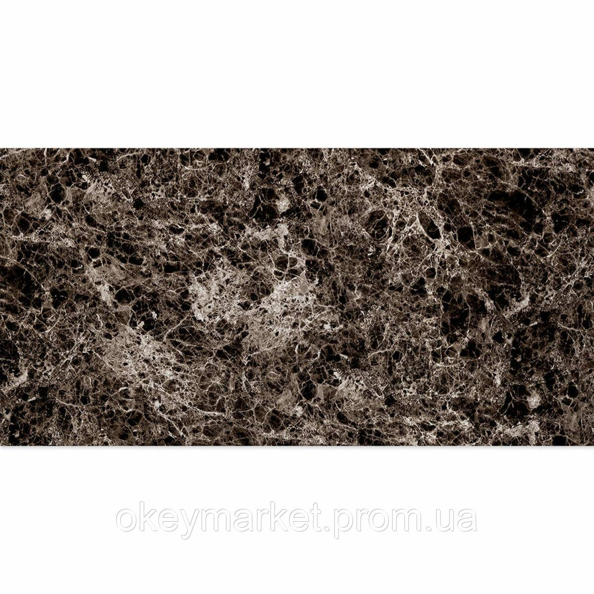 Декоративная ПВХ плита серый темно-серый мрамор 0,6*1,2мх3мм SW-00002271