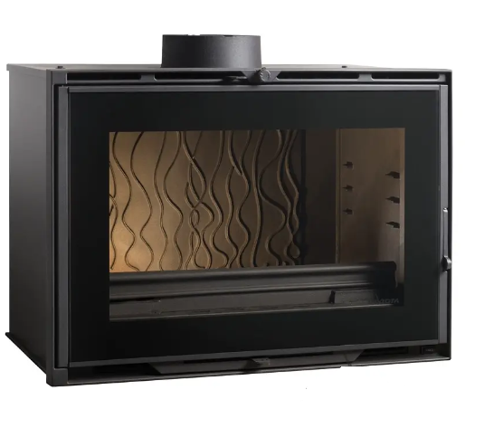 Касетна камінна топка чавунна на дровах для повітряного опалення INVICTA 800 Grand Angle Turbo