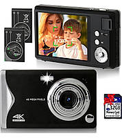 Цифрова камера, компактна камера 4K 48MP FHD із SD-картою 32G, цифрова