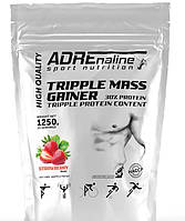 Гейнер ADRENALINE Gainer Mass 30% protein  1800 грамм Смак: Полуниця