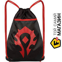 Черный рюкзак городской для мужчин, женщин полиэстер Jinx World of Warcraft. Horde Loot Bag, Black/Red