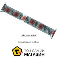 Ремінець Armorstandart Milanese Loop Band для Apple Watch All Series 38-40 мм, Flowers Fuchsia (ARM52959)