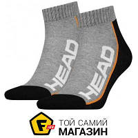 Носки Head Stripe Quarter 2-Pack 35-38, black/grey (781009001-235)