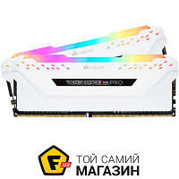 Оперативная память Corsair DDR4 16GB (2x8GB), 3200MHz, PC4-25600 Vengeance RGB Pro White (CMW16GX4M2C3200C16W)