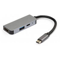 Концентратор Vinga Type-C to 4K HDMI+USB3.0+PD aluminium VCPHTC3AL i