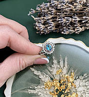 Женское Детское кольцо, Перстень с Голубым камнем